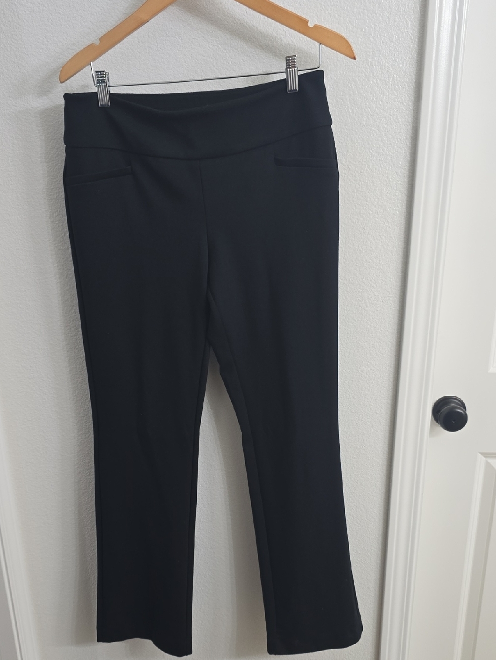 New York And Company Black Boot-Cut Ponte Pants - Pull-On Comfort